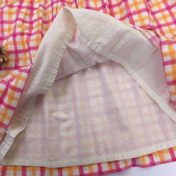Talbots Plaid Pink and Orange Cotton Plaid Women's Skirt Sz 8 - Picture 6 of 8